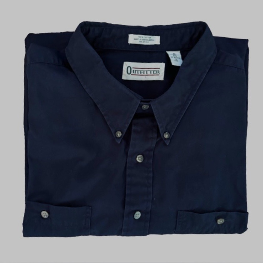Outfitter men’s navy med wght nvy button down shrt SZ 4X preppy classic